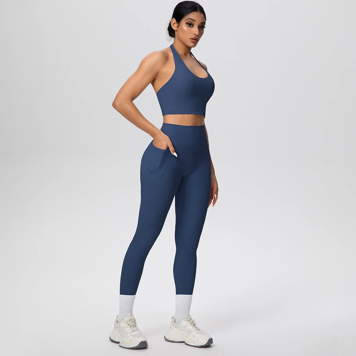 Leggings with Pocket + Cloud-Touch Sports Bra